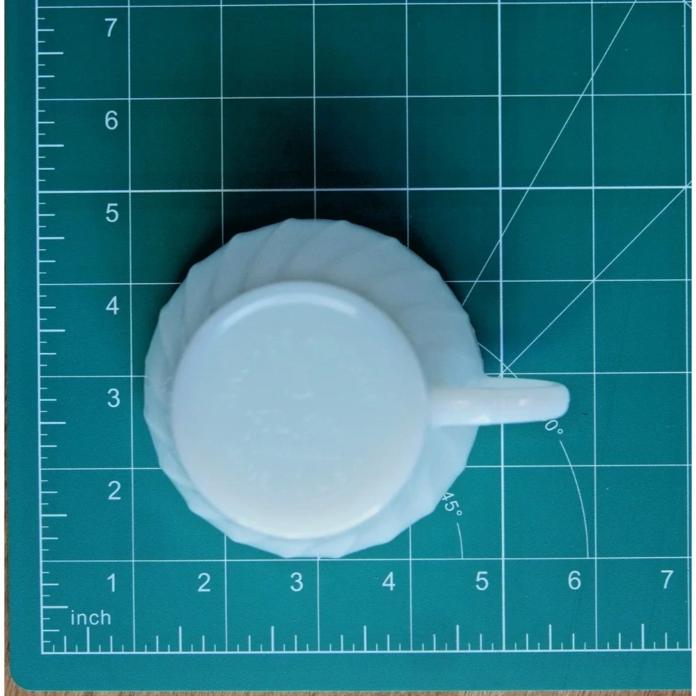 Vintage Anchor Hocking Milk Glass Snack Set 4 Cups 4 Trays Gold Trim